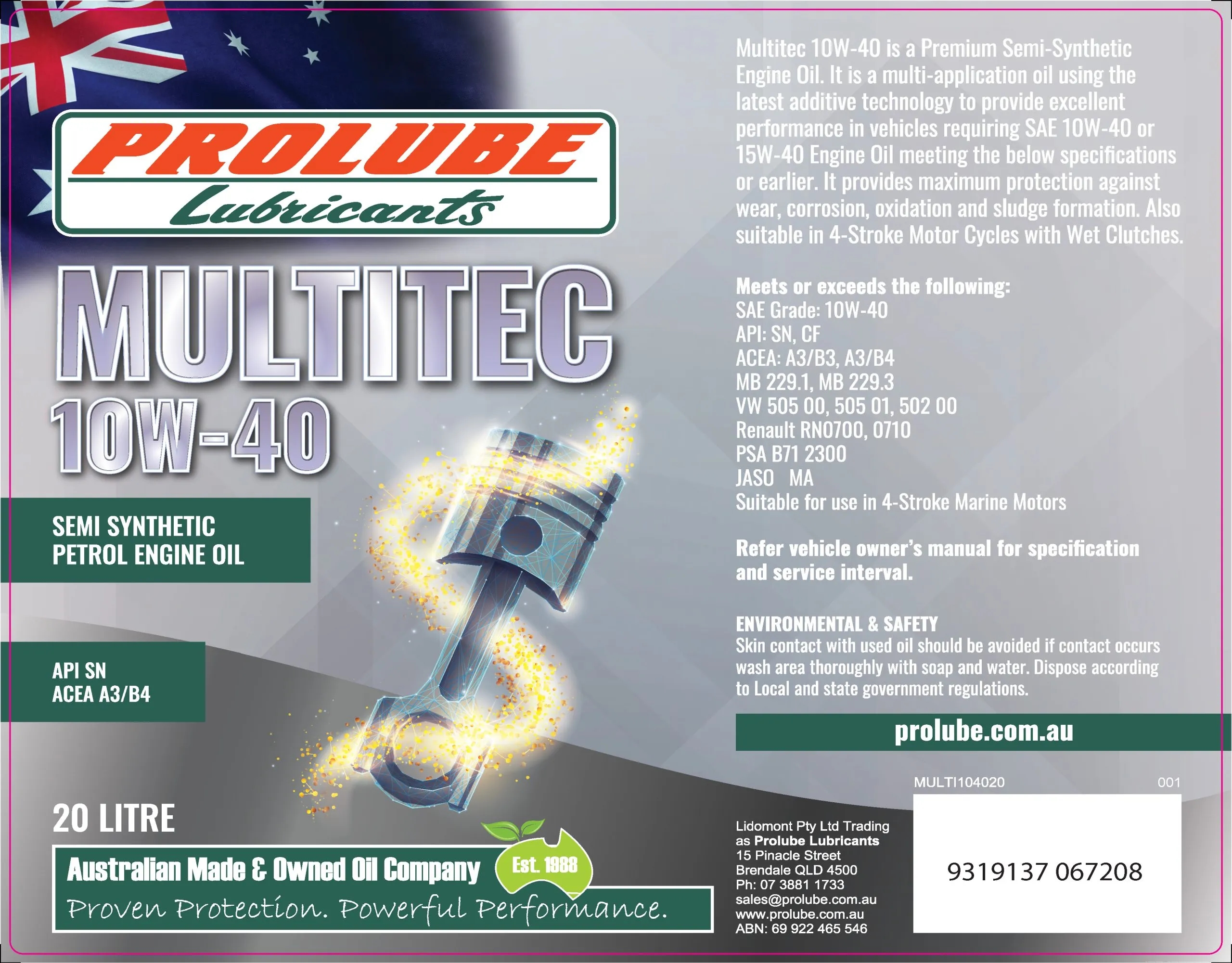 MULTITEC 10W-40 5 Litres